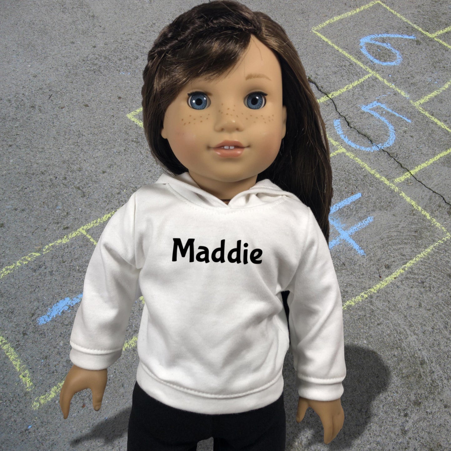 18 inch doll hoodie with custom logo Personalized doll hoodie FITS American Girl and Bitty Baby Birthday gift for girls doll Matching Hoodie