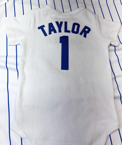 Embroidered Rookie Baseball Onesie with Pinstripe Diaper Cover Baby Baseball Outfit