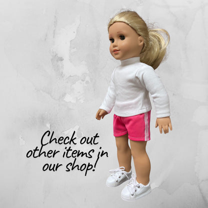 Handmade doll clothes fits 18 inch dolls Mock Neck Doll Shirt FITS American Girl Dolls and Modern Doll clothes Gift for little Girl