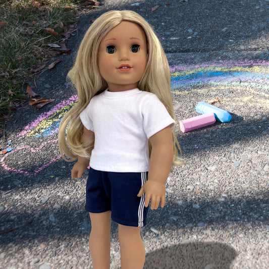 Custom Doll T-Shirt fits American Girl Dolls and other 18 inch dolls.