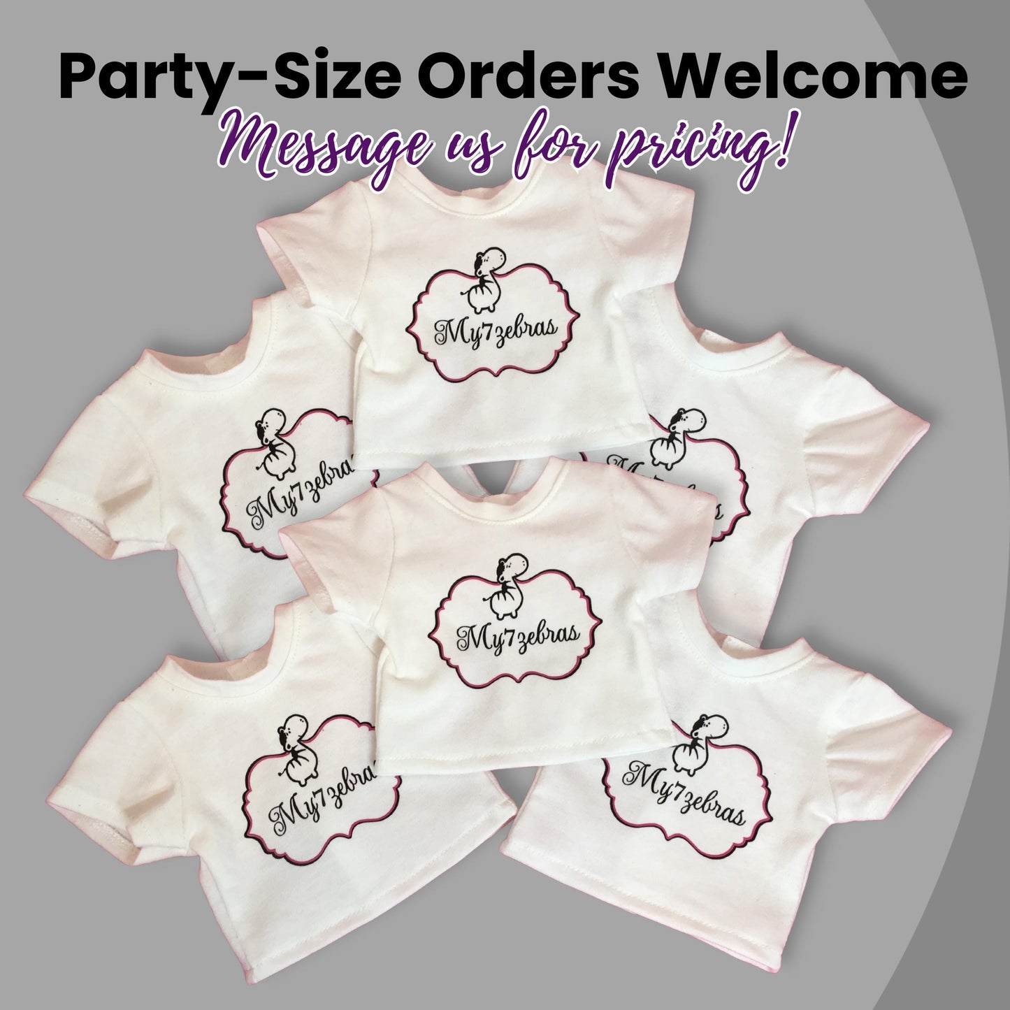 Custom Doll T-Shirt fits American Girl Dolls and other 18 inch dolls.