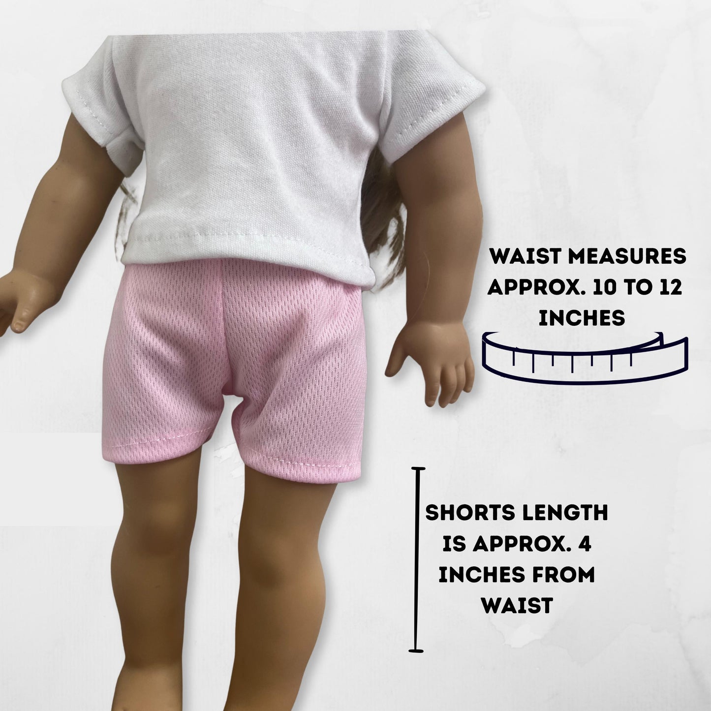 Handmade 18 Inch Doll Gym Shorts fits American Girl Doll Soccer Shorts Fits Boy or Girl Dolls Gender Neutral Gift for Kids