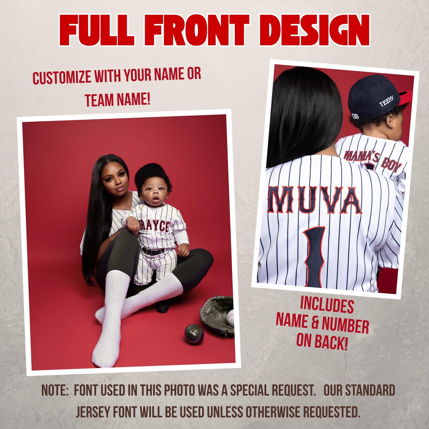 Personalized Family Baseball Jerseys Matching Mom Dad & Baby Outfit for Pregnancy Announcement Baseball Themed Photo Shoot Outfits