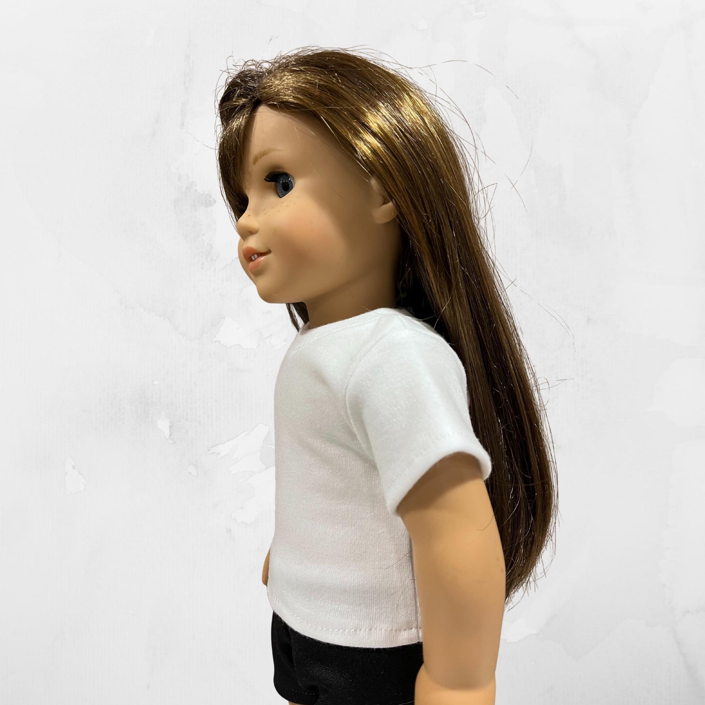 Custom Doll T-Shirt fits American Girl Dolls and other 18 inch dolls.
