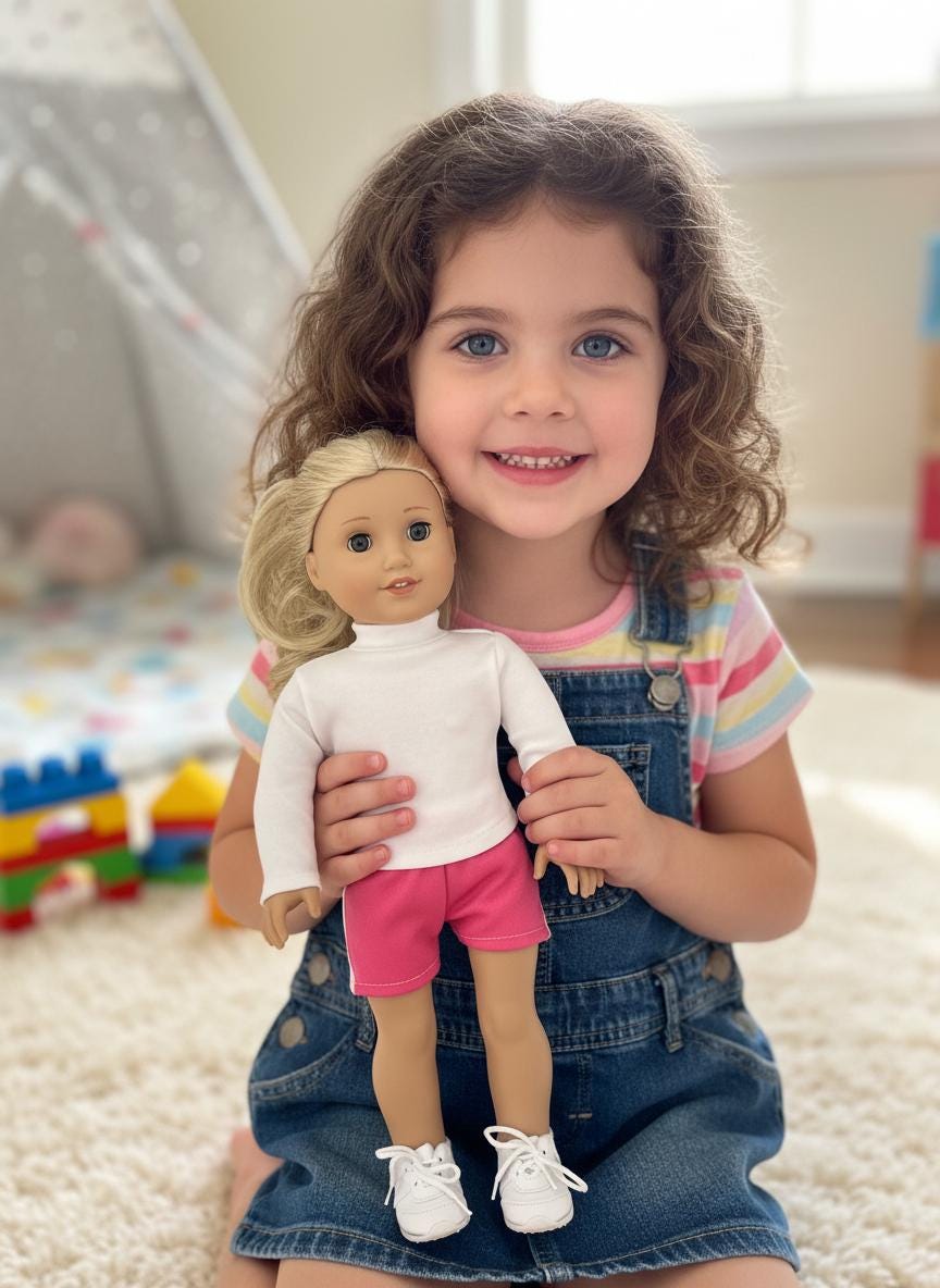 Handmade doll clothes fits 18 inch dolls Mock Neck Doll Shirt FITS American Girl Dolls and Modern Doll clothes Gift for little Girl