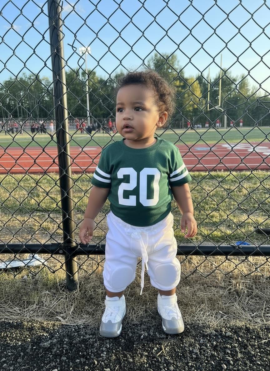 Childs Football Jersey with pants Personalized Toddler Football Jersey football outfit for Halloween costume gift for sports fans