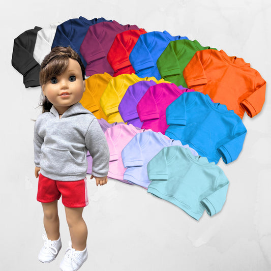 18 inch doll hoodie with custom logo Personalized doll hoodie FITS American Girl and Bitty Baby Birthday gift for girls doll Matching Hoodie