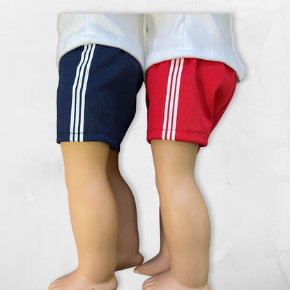 Handmade 18 Inch Doll Gym Shorts fits American Girl Doll Soccer Shorts Fits Boy or Girl Dolls Gender Neutral Gift for Kids