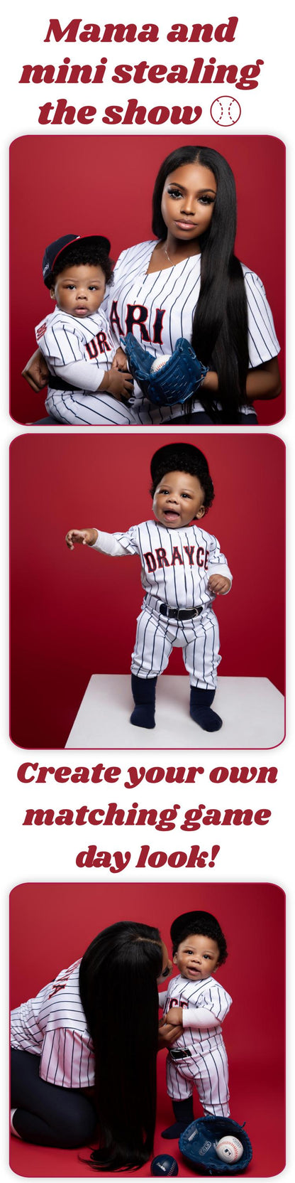 Personalized Family Baseball Jerseys Matching Mom Dad & Baby Outfit for Pregnancy Announcement Baseball Themed Photo Shoot Outfits