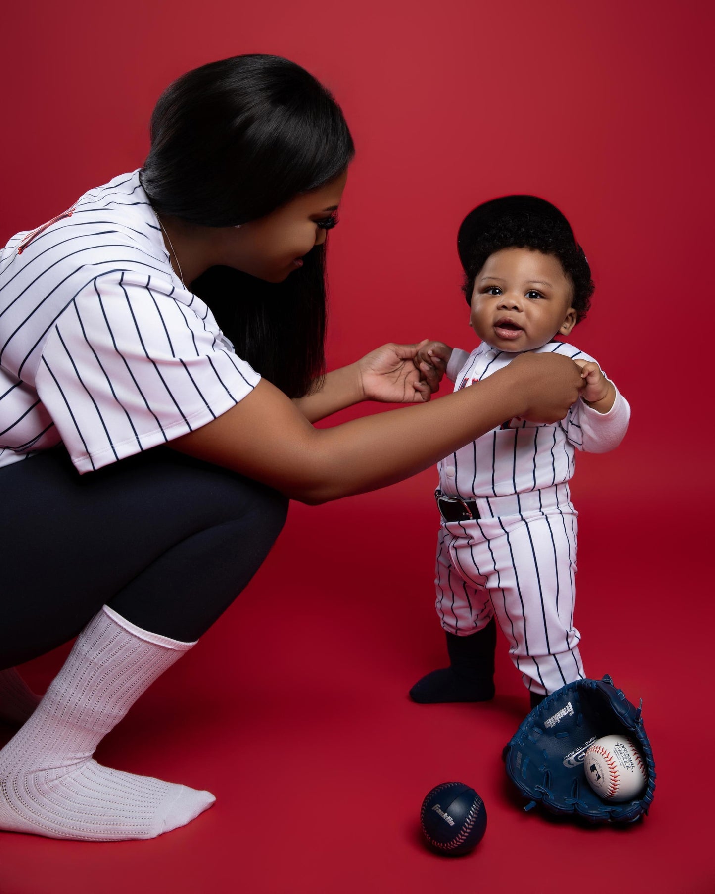 Personalized Family Baseball Jerseys Matching Mom Dad & Baby Outfit for Pregnancy Announcement Baseball Themed Photo Shoot Outfits