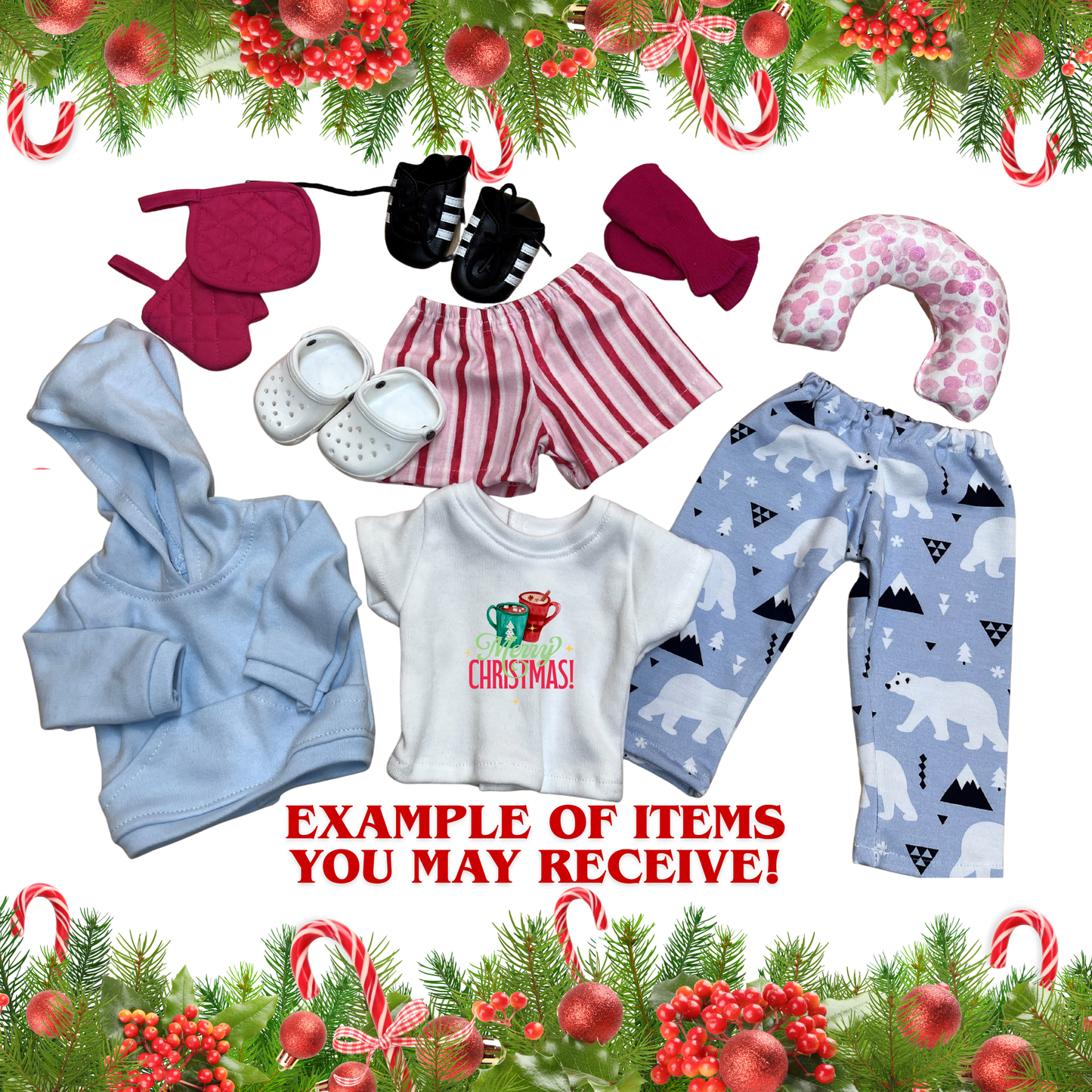 12 Day Doll Advent Calendar for 18 Inch Dolls Christmas Countdown Gift for Girls Fits American Girl Doll Clothes & Accessories Gift