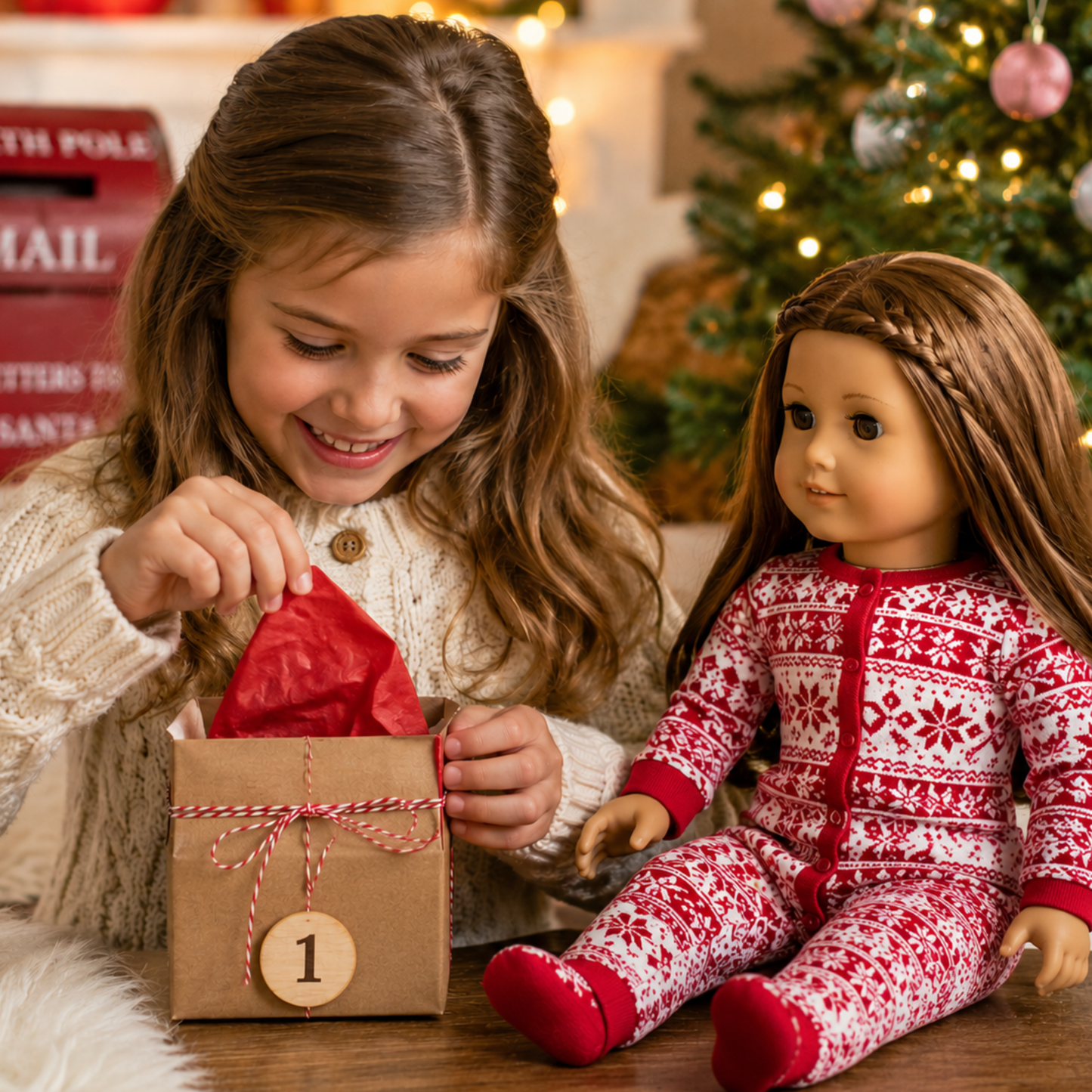 12 Day Doll Advent Calendar for 18 Inch Dolls Christmas Countdown Gift for Girls Fits American Girl Doll Clothes & Accessories Gift