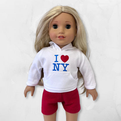 18 inch doll hoodie with custom logo Personalized doll hoodie FITS American Girl and Bitty Baby Birthday gift for girls doll Matching Hoodie