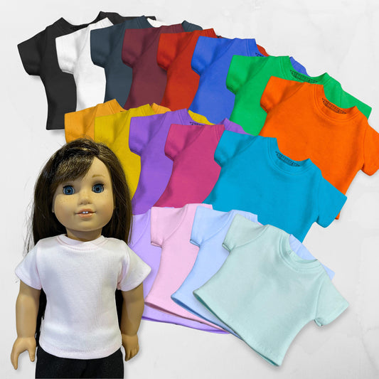 Custom Doll T-Shirt fits American Girl Dolls and other 18 inch dolls.