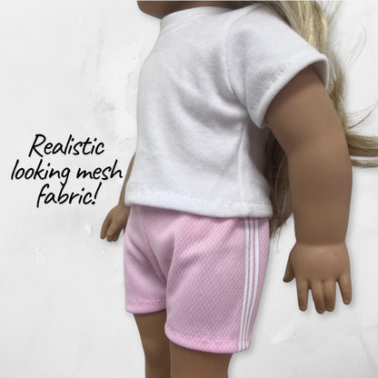 Handmade 18 Inch Doll Gym Shorts fits American Girl Doll Soccer Shorts Fits Boy or Girl Dolls Gender Neutral Gift for Kids