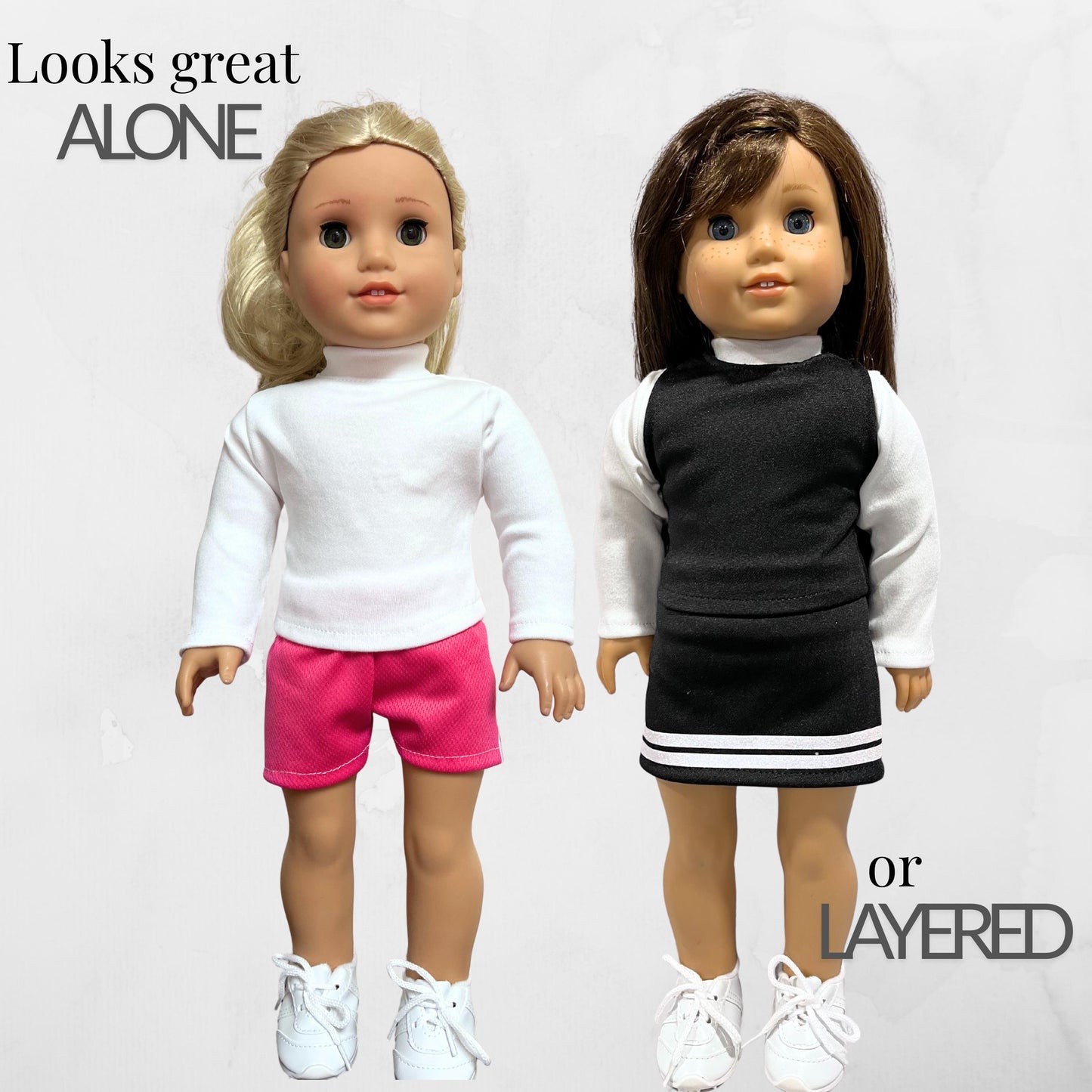 Handmade doll clothes fits 18 inch dolls Mock Neck Doll Shirt FITS American Girl Dolls and Modern Doll clothes Gift for little Girl