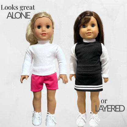 Handmade doll clothes fits 18 inch dolls Mock Neck Doll Shirt FITS American Girl Dolls and Modern Doll clothes Gift for little Girl