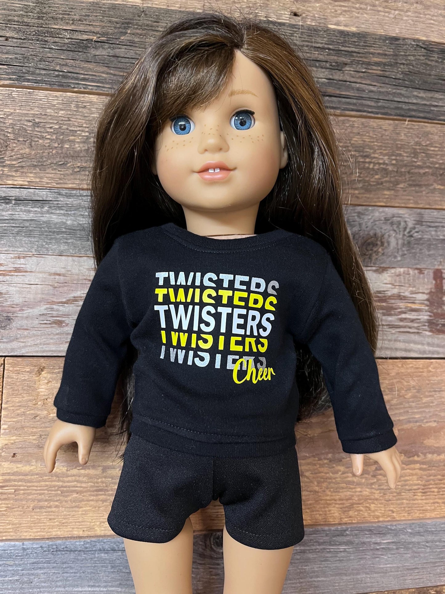 Custom Cheer Crewneck Sweatshirt FITS American Girl doll and other 18 inch dolls Custom Team Gear