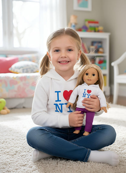 18 inch doll hoodie with custom logo Personalized doll hoodie FITS American Girl and Bitty Baby Birthday gift for girls doll Matching Hoodie