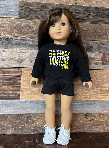 Custom Cheer Crewneck Sweatshirt FITS American Girl doll and other 18 inch dolls Custom Team Gear