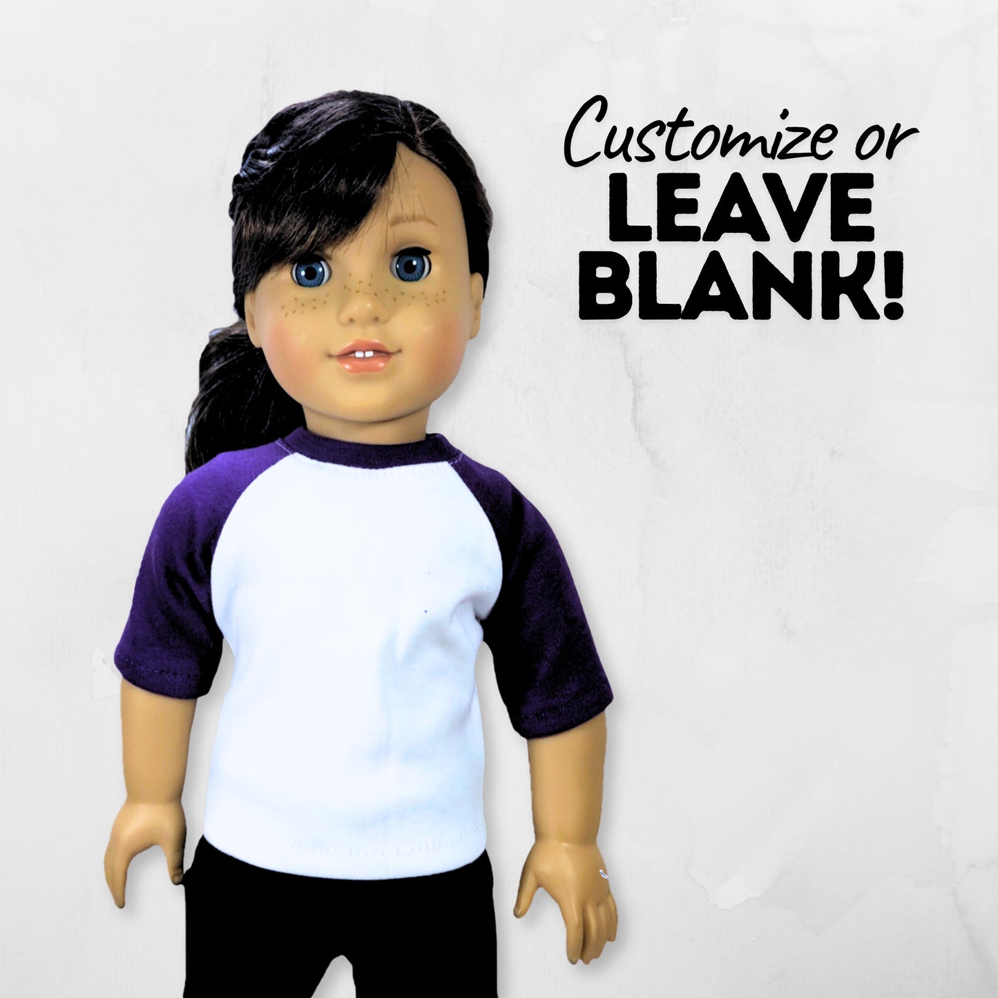 Raglan doll t-shirt fits 18 inch doll Birthday gift for little girls FITS American Girl Dolls and most 18 inch dolls DIY project for kids