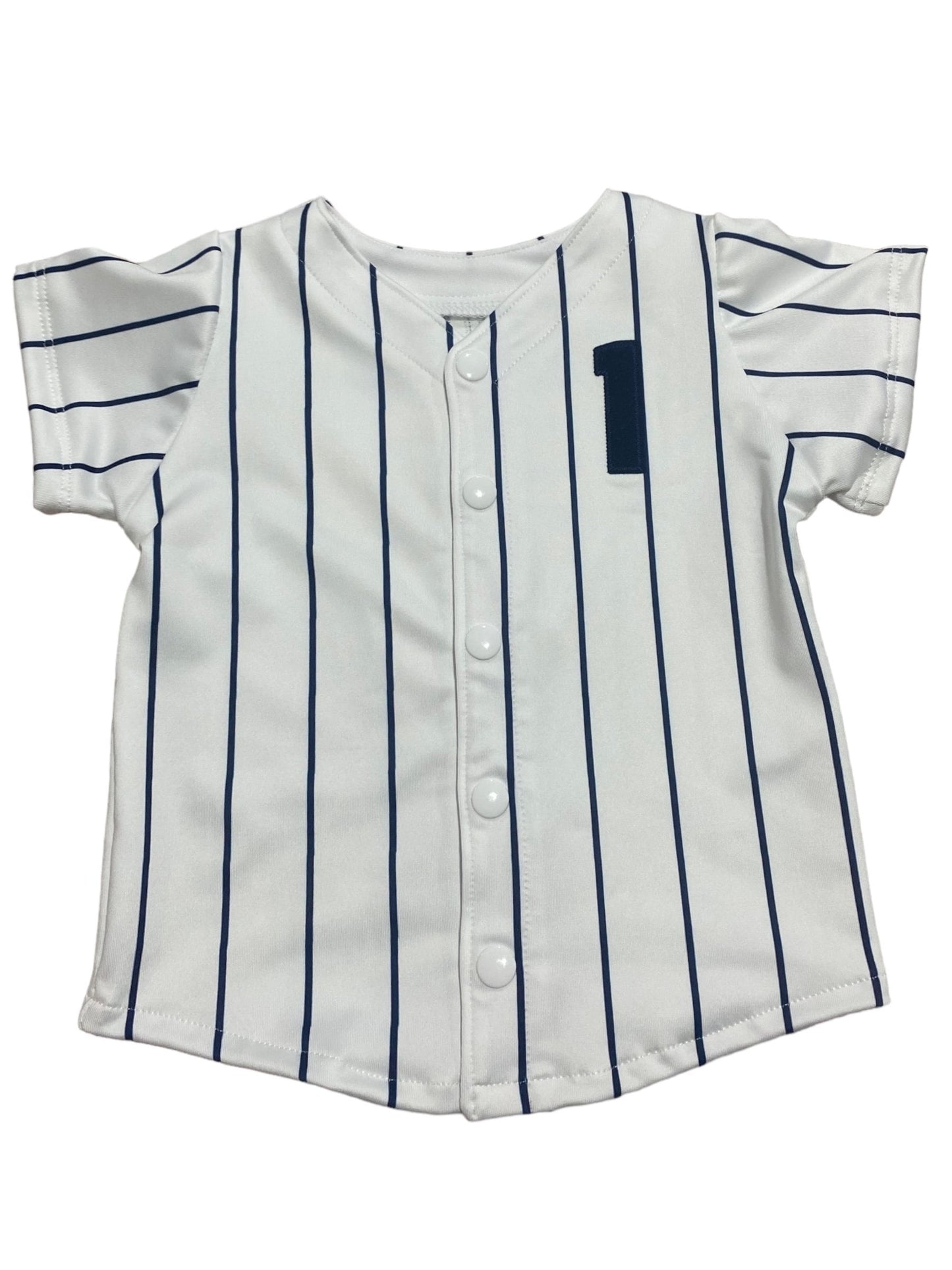 Navy Pinstripe Baseball Outfit -  EMBROIDERED Baseball Jersey and pants