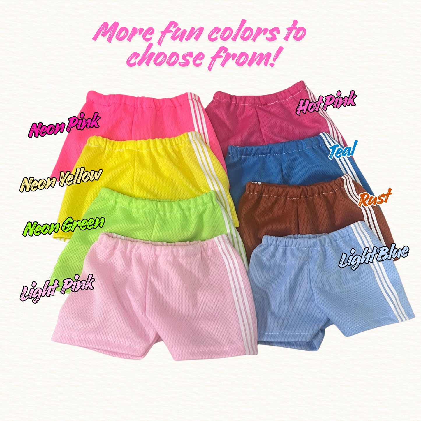 Handmade 18 Inch Doll Gym Shorts fits American Girl Doll Soccer Shorts Fits Boy or Girl Dolls Gender Neutral Gift for Kids