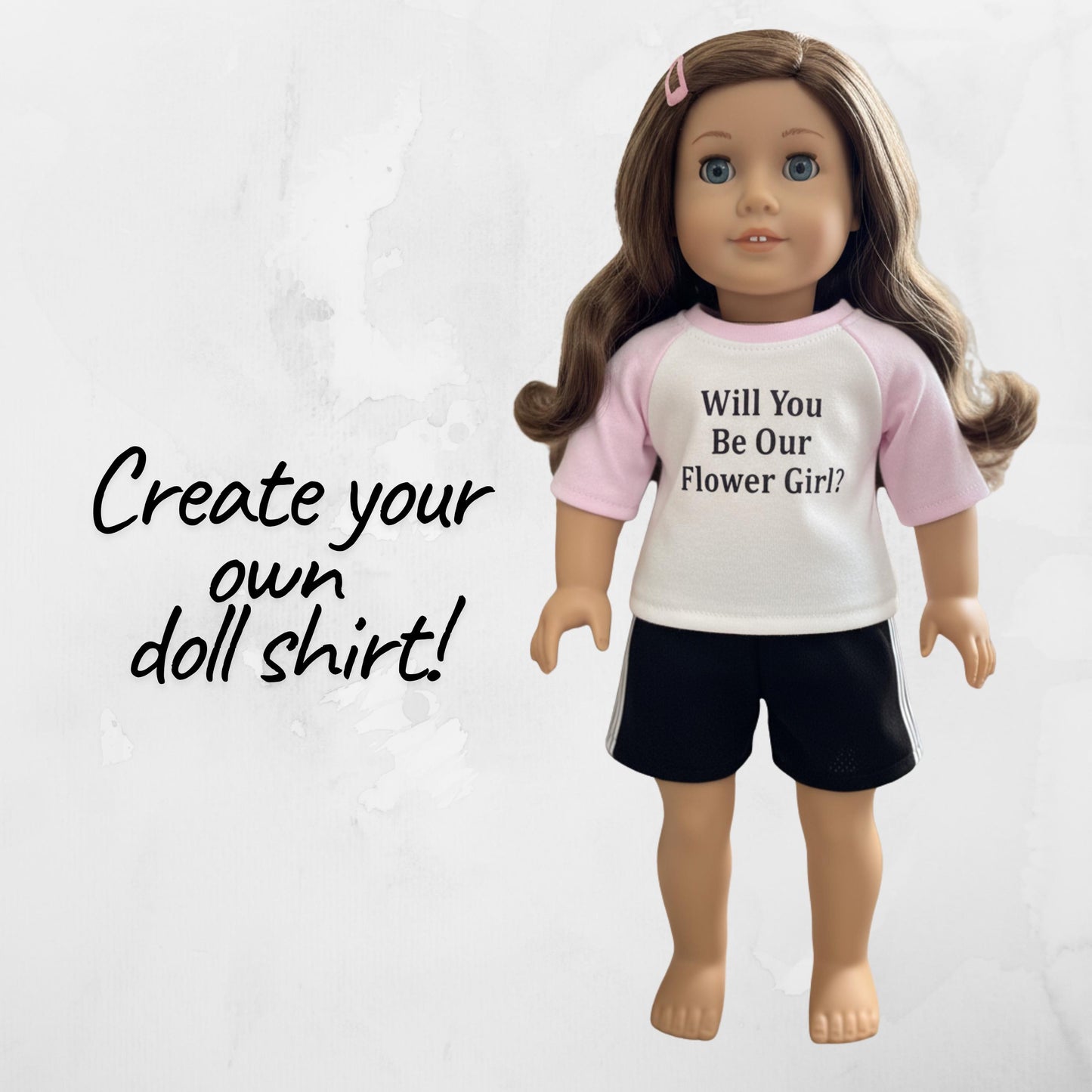 Raglan doll t-shirt fits 18 inch doll Birthday gift for little girls FITS American Girl Dolls and most 18 inch dolls DIY project for kids