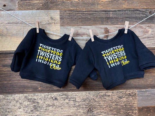 Custom Cheer Crewneck Sweatshirt FITS American Girl doll and other 18 inch dolls Custom Team Gear